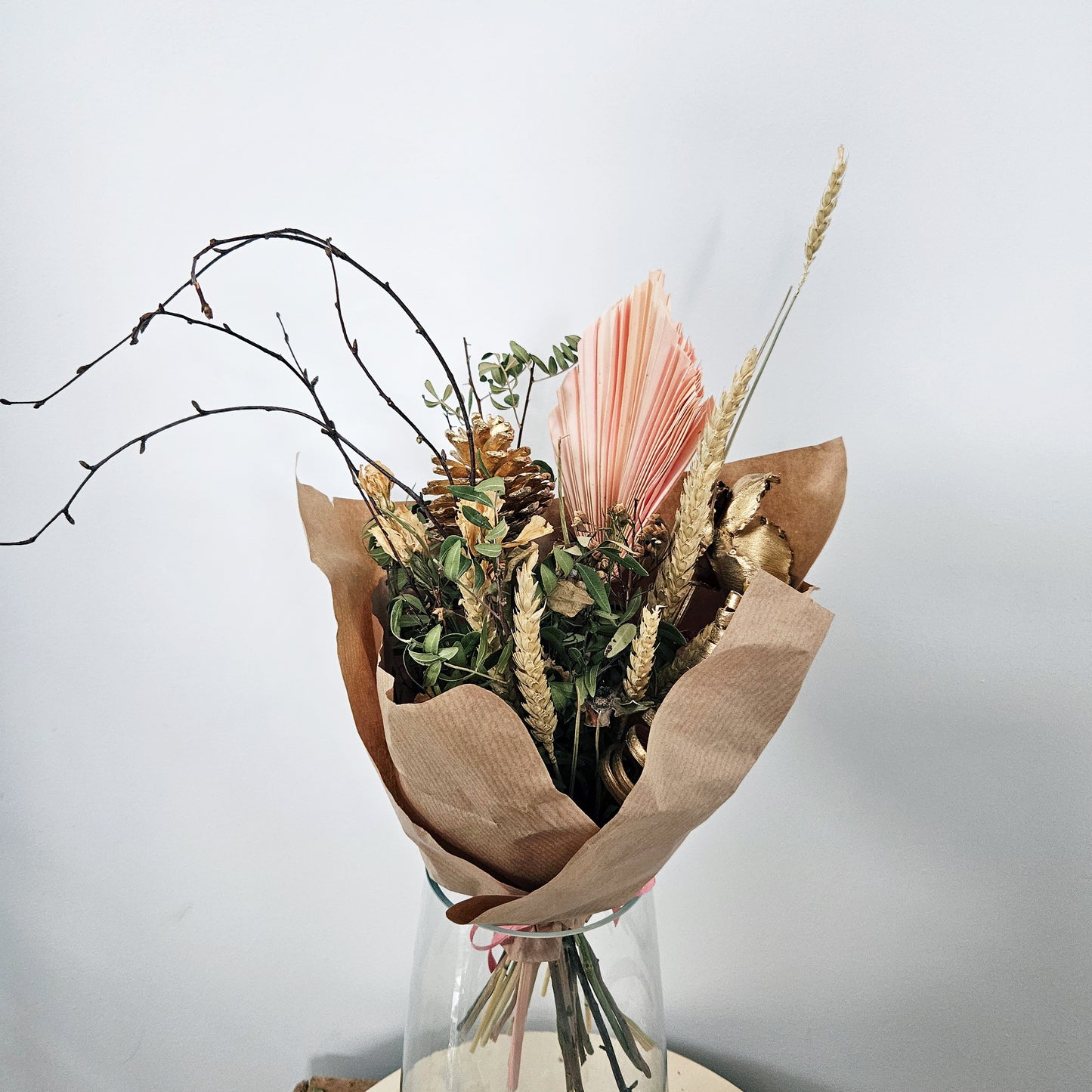 Naturalistic Golden Dried Bouquet