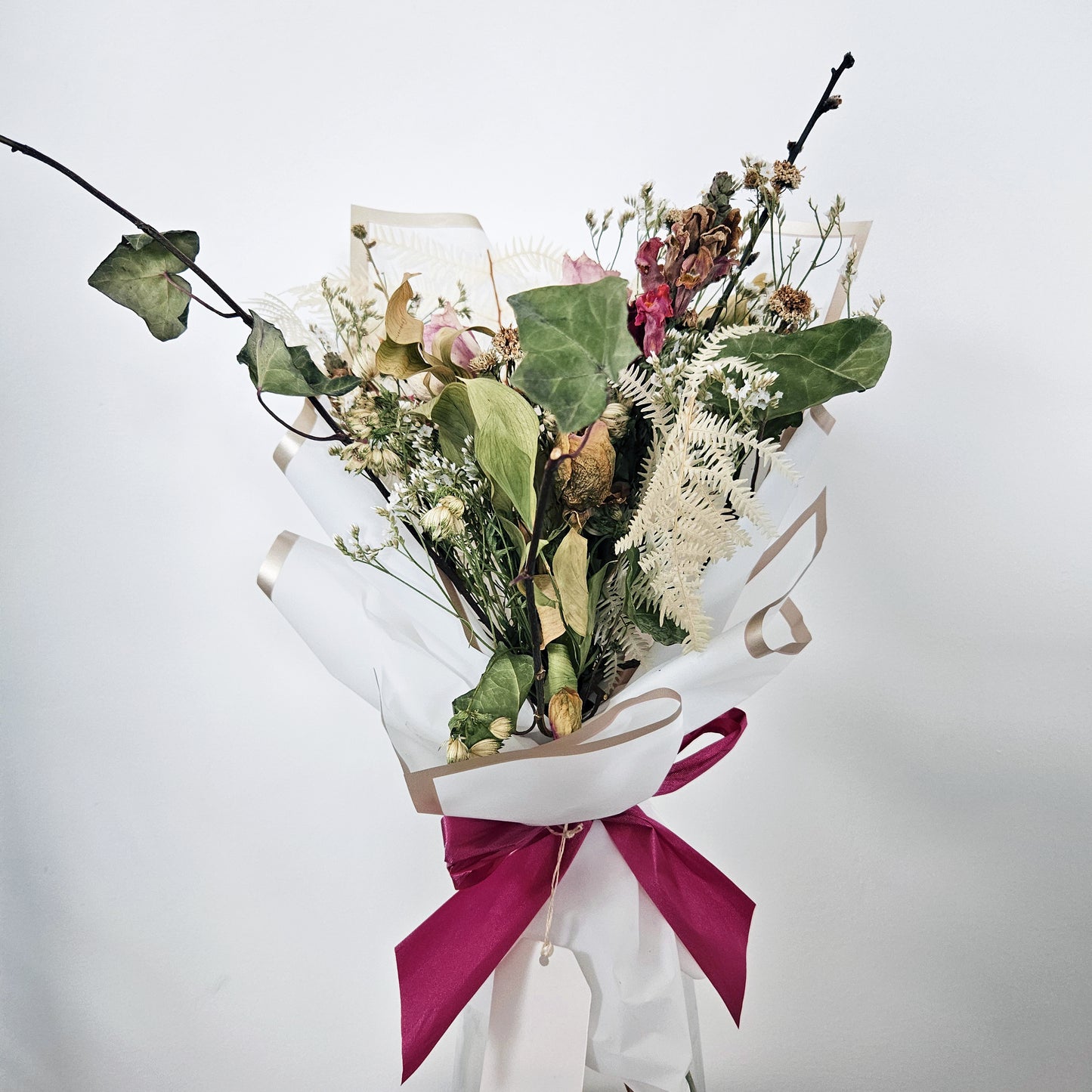 Pink Dried Rose Bouquet